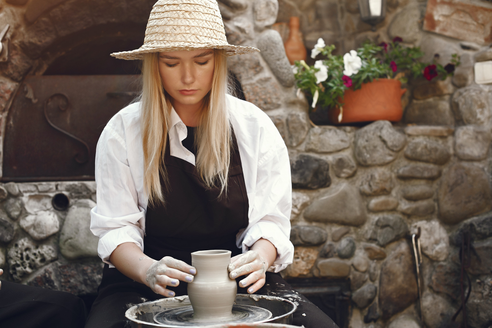 handcrafted pottery, blending traditional techniques with modern aesthetics